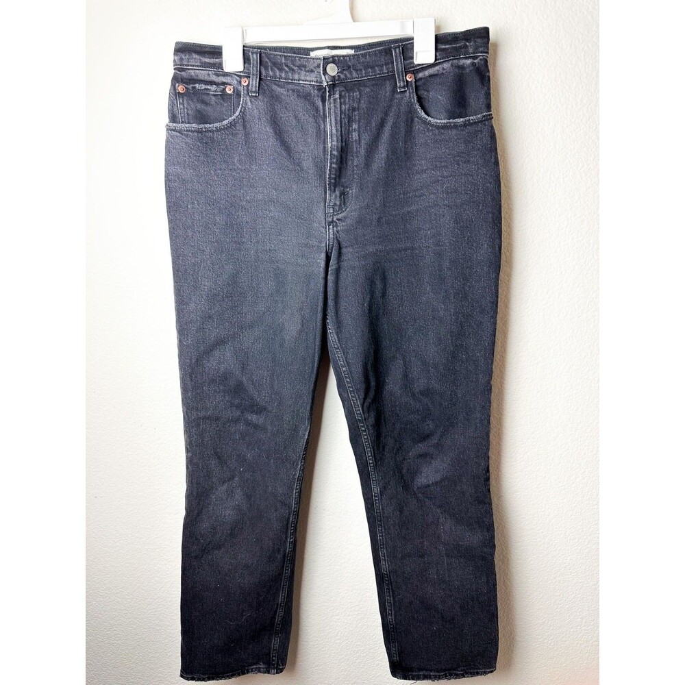 Abercrombie & Fitch The 90s Straight Ultra High Rise Jeans Size 31 Black Denim